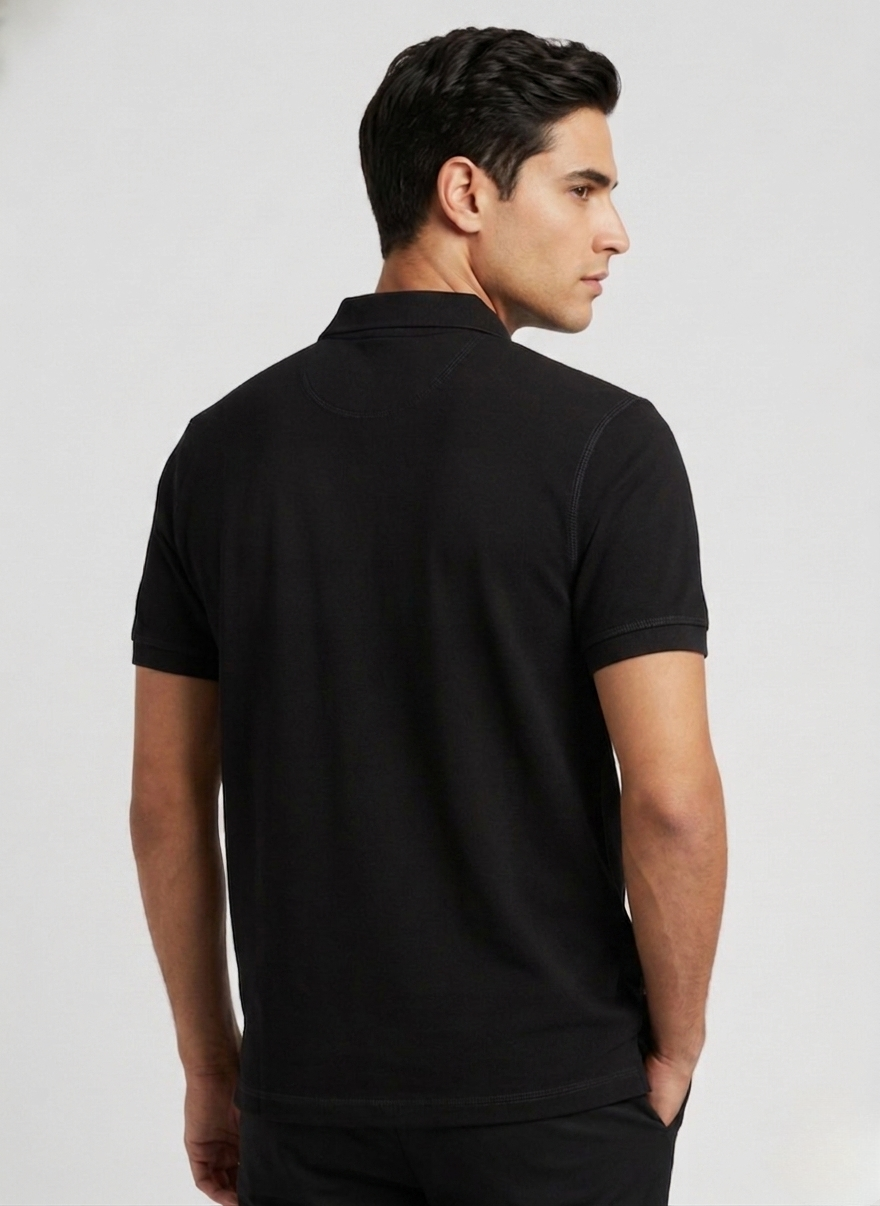 Clothing Millions Premium Black Polo T-Shirt | 220 GSM | 100% Cotton | No Color Fading