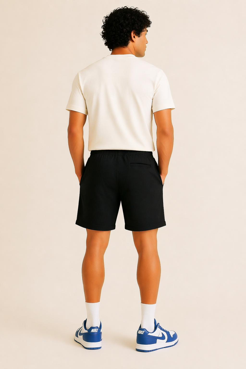 Men’s Solid Black Premium Shorts – Comfortable Cotton Blend | Elastic Waist Casual & Gym Wear