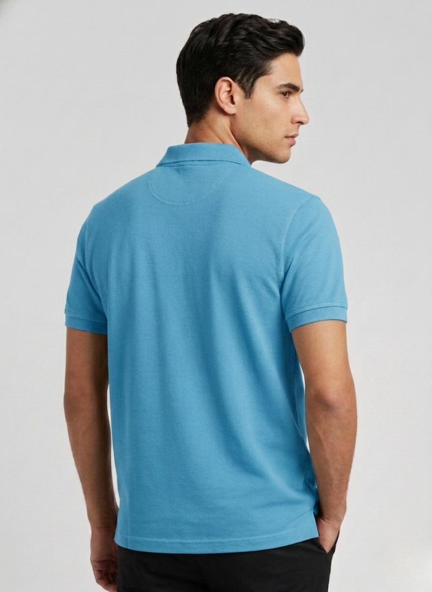 Clothing Millions Premium Ocean Blue Polo T-Shirt | 220 GSM | 100% Cotton | No Color Fading