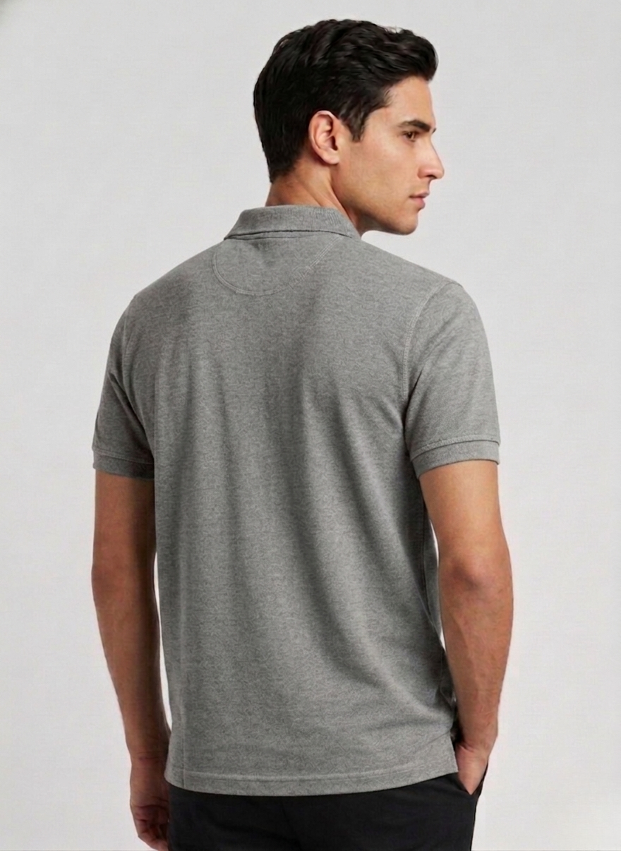 Premium Grey Polo T-Shirt | 220 GSM | 100% Cotton | No Color Fading