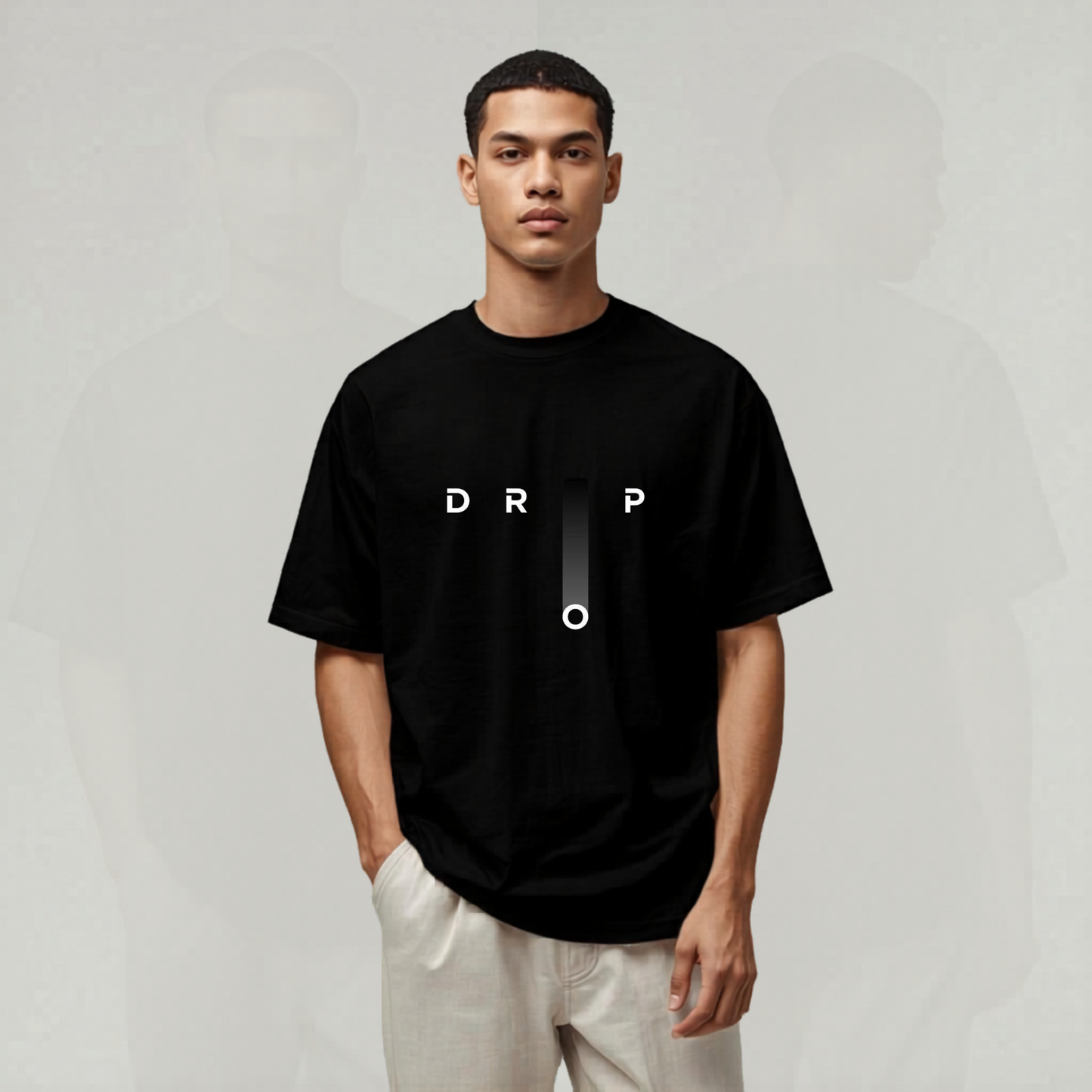 DROP" Minimalist Graphic Oversized T-Shirt – 240 GSM Heavyweight Premium Cotton