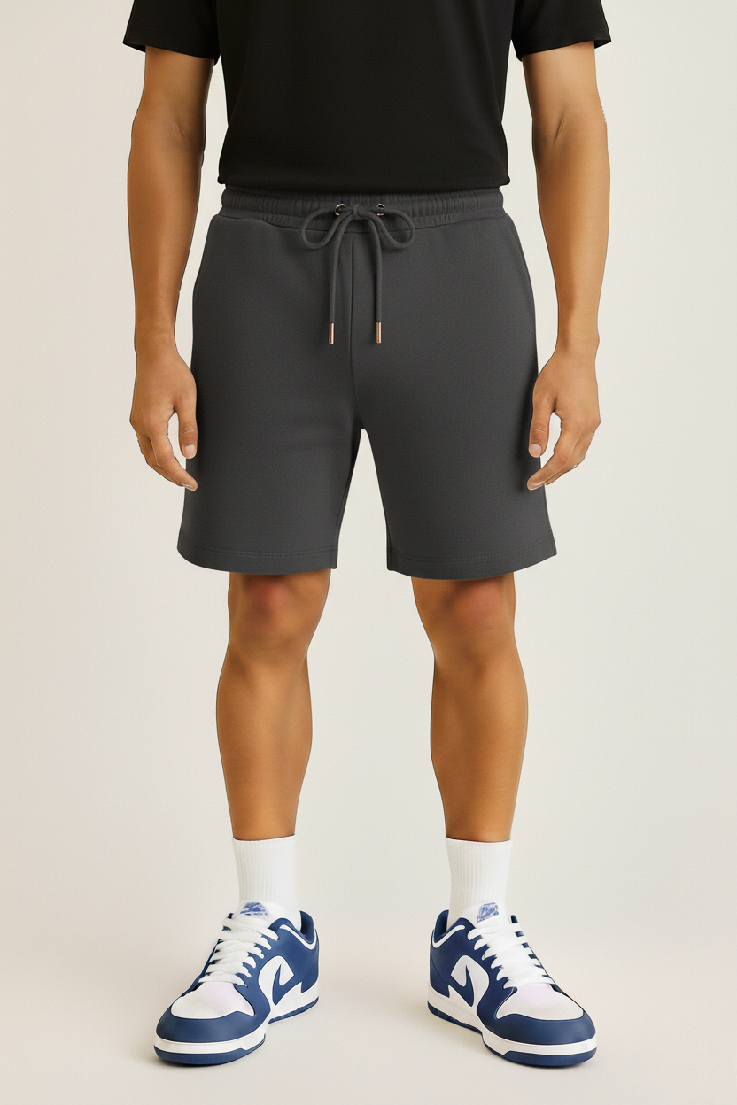 Premium Relaxed Fit French Terry Shorts – Charcoal Grey