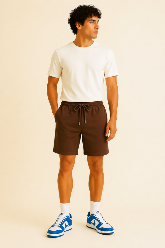 Men’s Premium Solid Cotton Shorts – Comfortable Casual Fit | Elastic Waist Drawstring Shorts