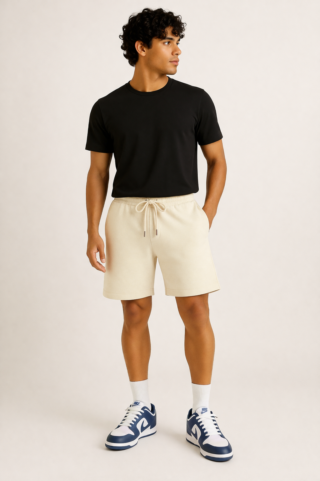 Men’s Cream Lounge Shorts