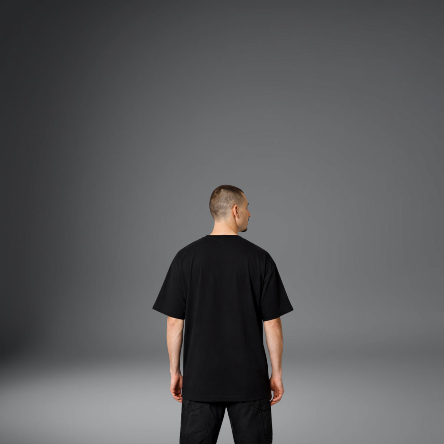 Black Oversized Graphic T-Shirt – Premium 240 GSM Cotton | Anime Face Print Design